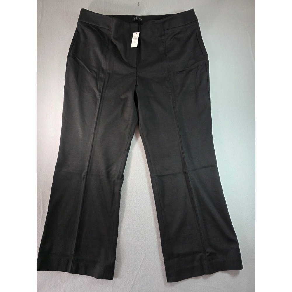 Talbots Black Wide Leg Dress Pants Plus Petite 18WP Stretch Trousers NWT